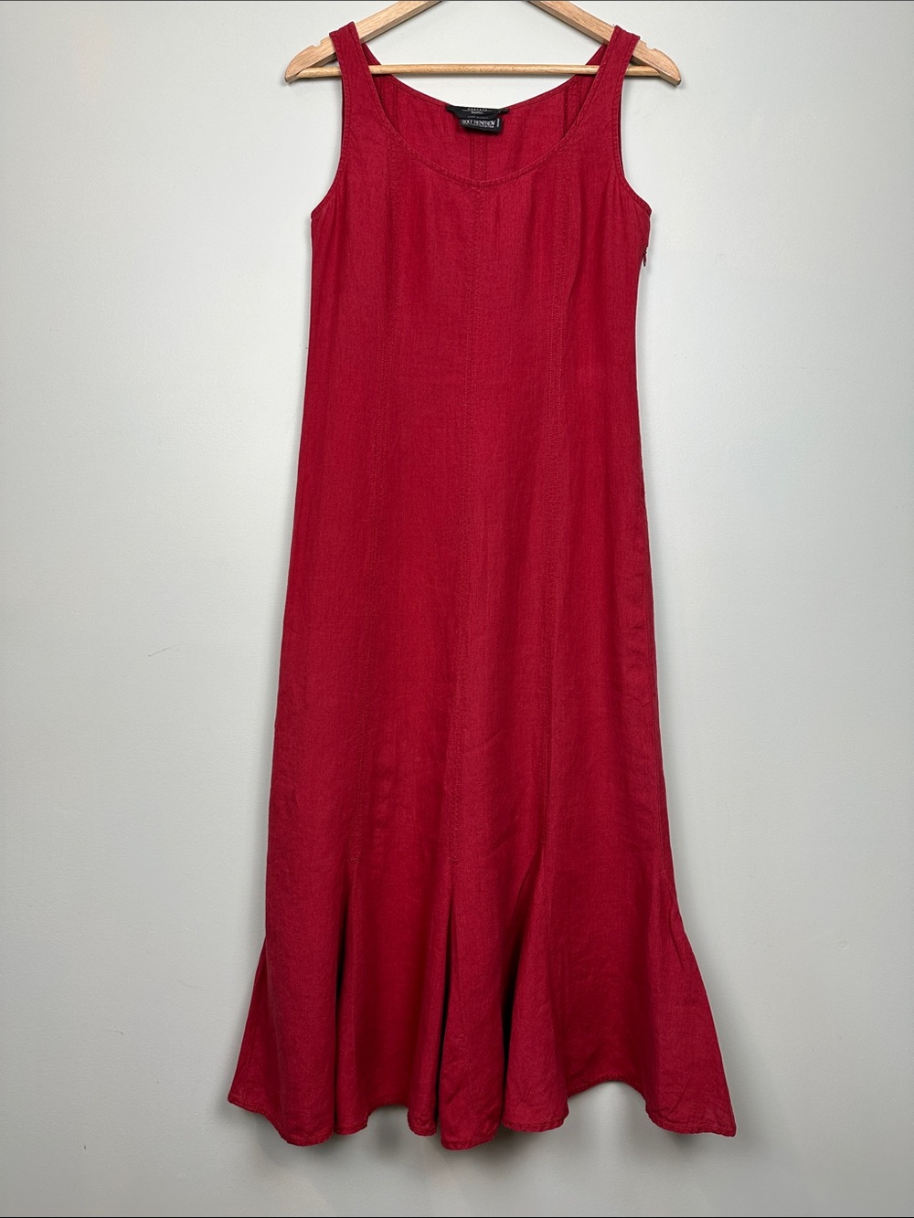 MaxMara Holt Renfrew Deep Red/ wine burgundy Sleeveless Linen-Blend Maxi Dress